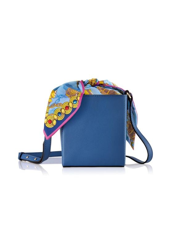 Blue Crossbody Bag with Removable Pouch