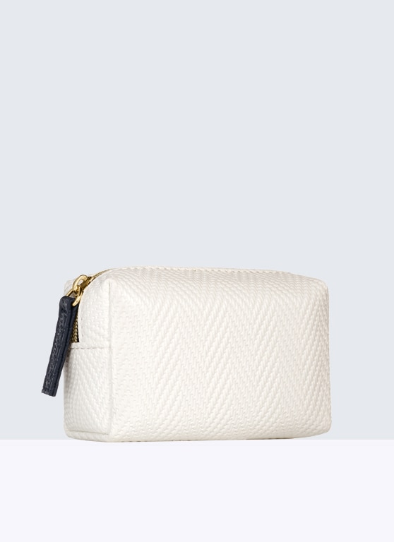 SP19 White Embossed Pouch