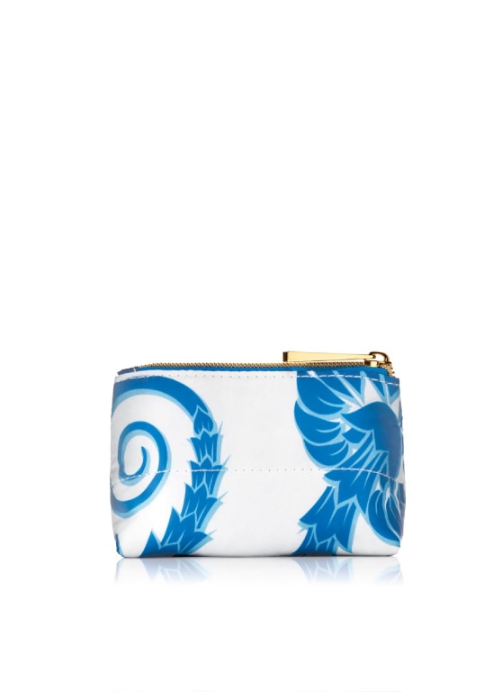 Blue White Floral Pouch